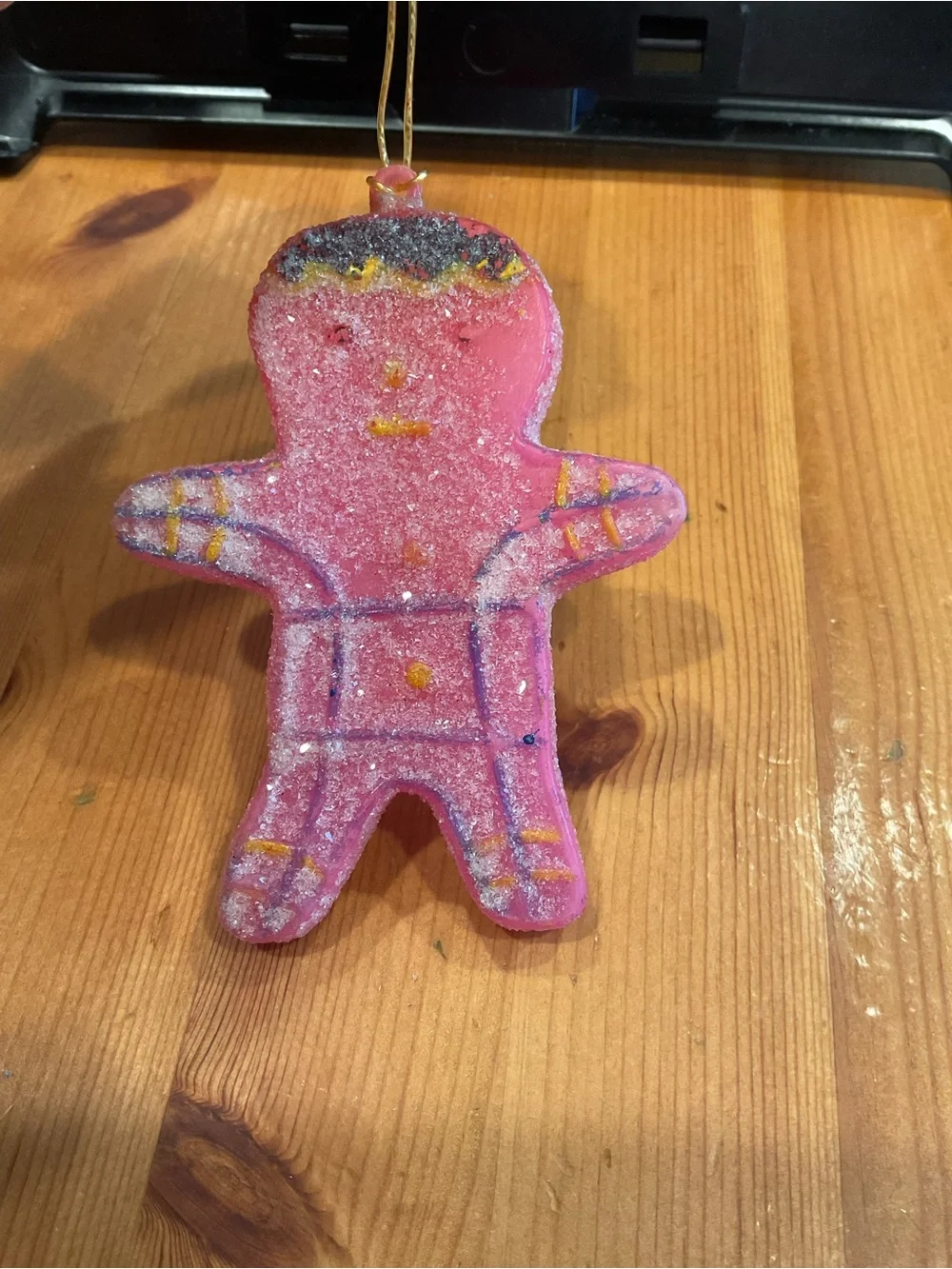 VINTAGE CHRISTMAS BLOW MOLD ORNAMENT GINGERBREAD MAN SUGARED MCM TREE